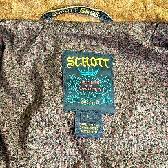 Schott Men’s Leather Jacket Large - Picture 5 of 12